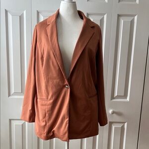 Nine West Rust Single-Button Blazer Womens plus 1X
